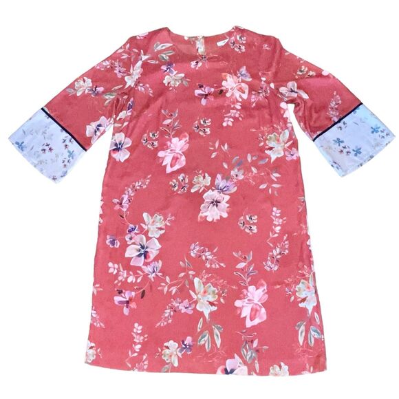 J. Jill Dress Shift Floral Wide Sleeve Modest Colorblock - Picture 4 of 7